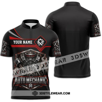 Unisex Shirt - Custom Auto Mechanic Shirt - Zipper Polo Shirt / S - T-shirt