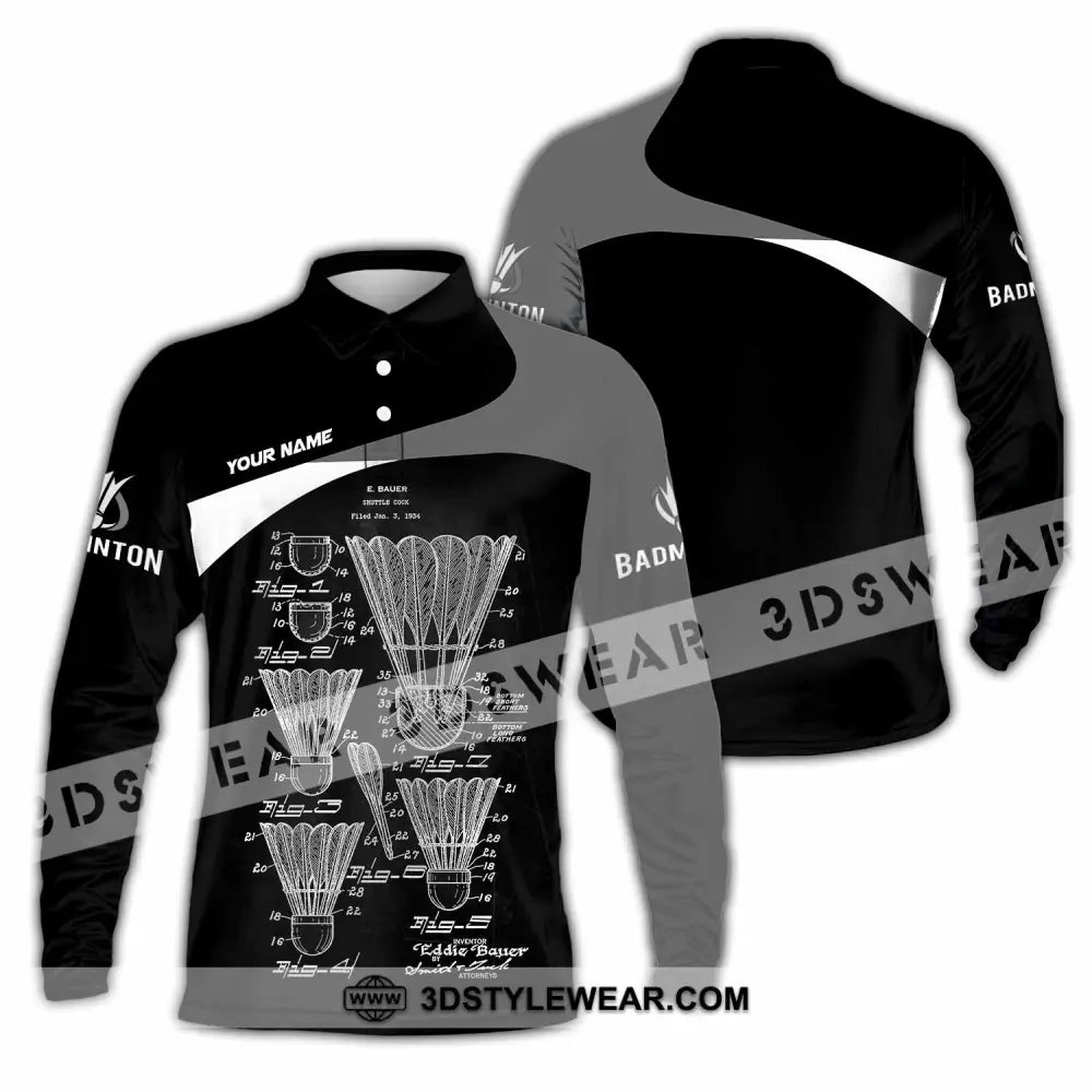 Unisex Shirt - Custom Badminton Shirt - Long Sleeve Polo / S - T-shirt