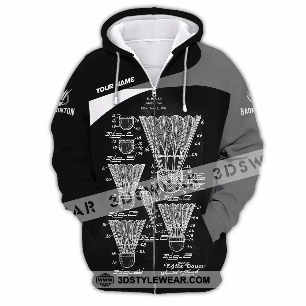 Unisex Shirt - Custom Badminton Shirt - Zipper Hoodie / S - T-shirt