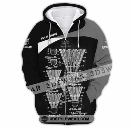 Unisex Shirt - Custom Badminton Shirt - Zipper Hoodie / S - T-shirt