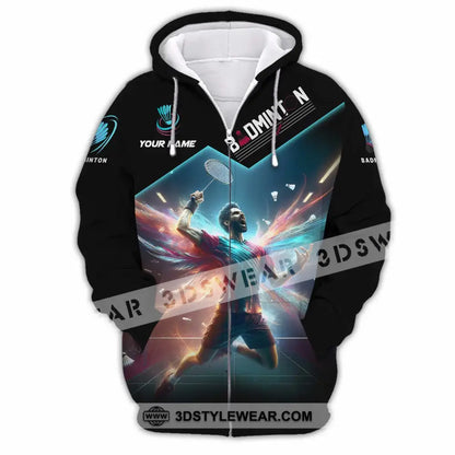 Unisex Shirt - Custom Badminton Shirt - Zipper Hoodie / S - T-shirt