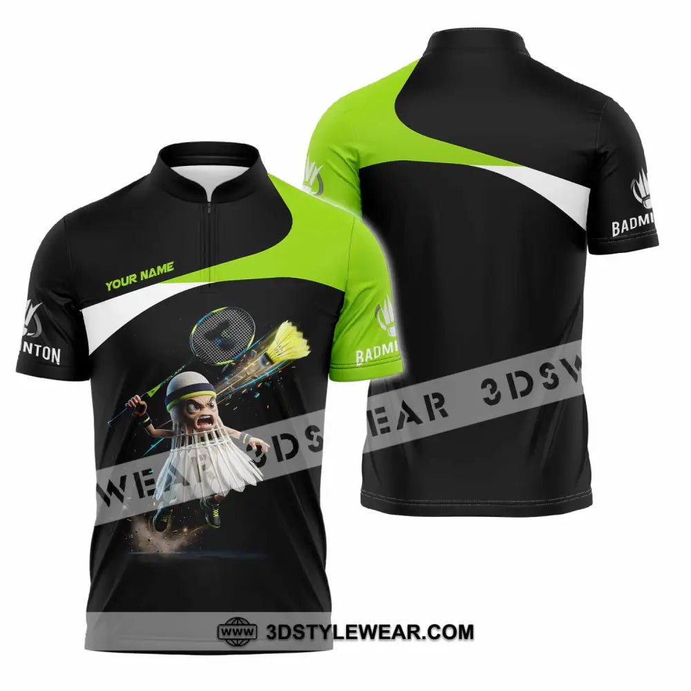 Unisex Shirt - Custom Badminton Shirt - Zipper Polo Shirt / S - T-shirt