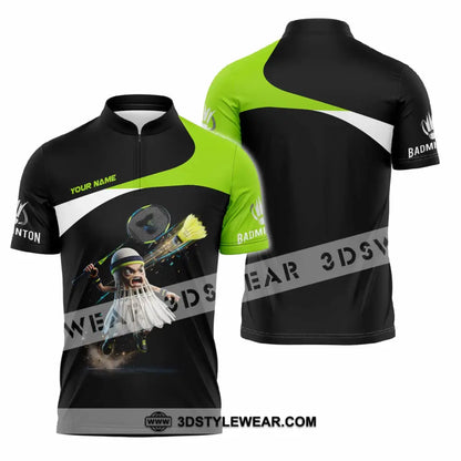 Unisex Shirt - Custom Badminton Shirt - Zipper Polo Shirt / S - T-shirt