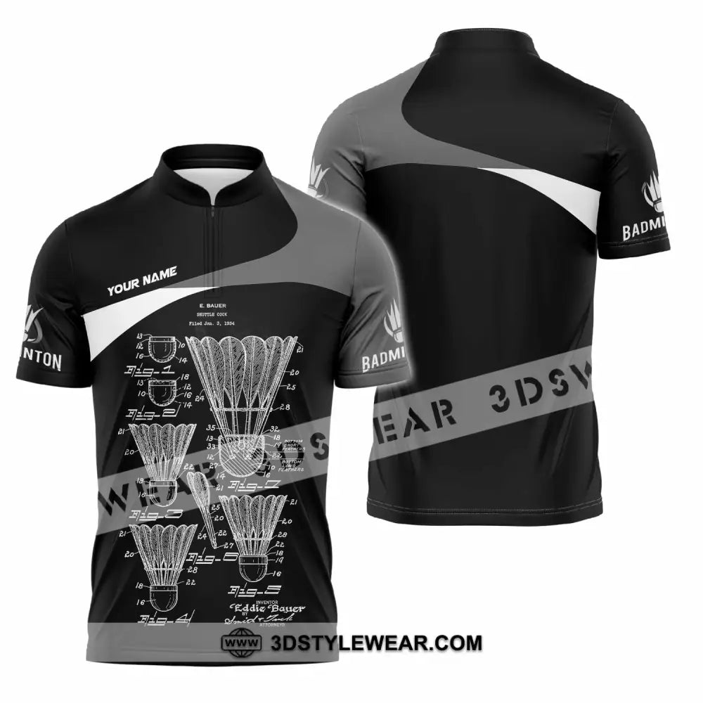 Unisex Shirt - Custom Badminton Shirt - Zipper Polo Shirt / S - T-shirt