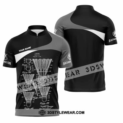 Unisex Shirt - Custom Badminton Shirt - Zipper Polo Shirt / S - T-shirt