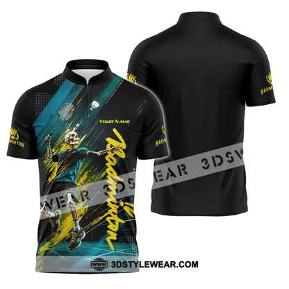 Unisex Shirt - Custom Badminton Shirt - Zipper Polo Shirt / S - T-shirt