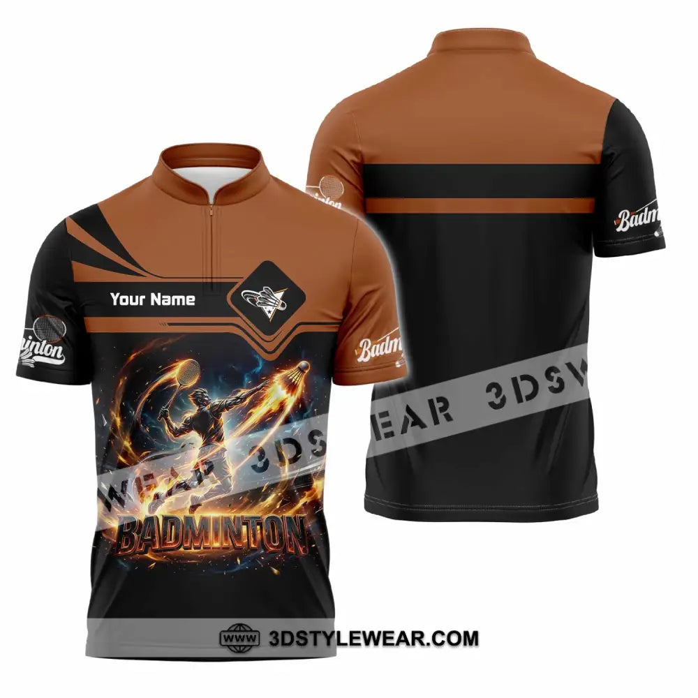 Unisex Shirt - Custom Badminton Shirt - Zipper Polo Shirt / S - T-shirt