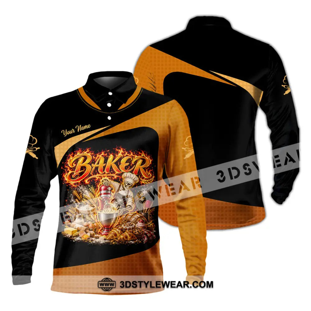 Unisex Shirt - Custom Baker Shirt - Long Sleeve Polo / S - T-shirt