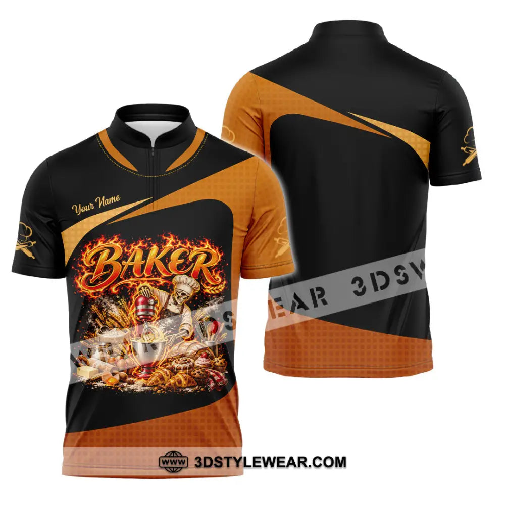 Unisex Shirt - Custom Baker Shirt - Zipper Polo Shirt / S - T-shirt
