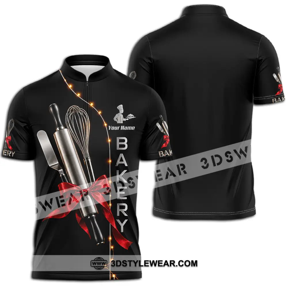 Unisex Shirt - Custom Bakery Shirt - Zipper Polo Shirt / S - T-shirt