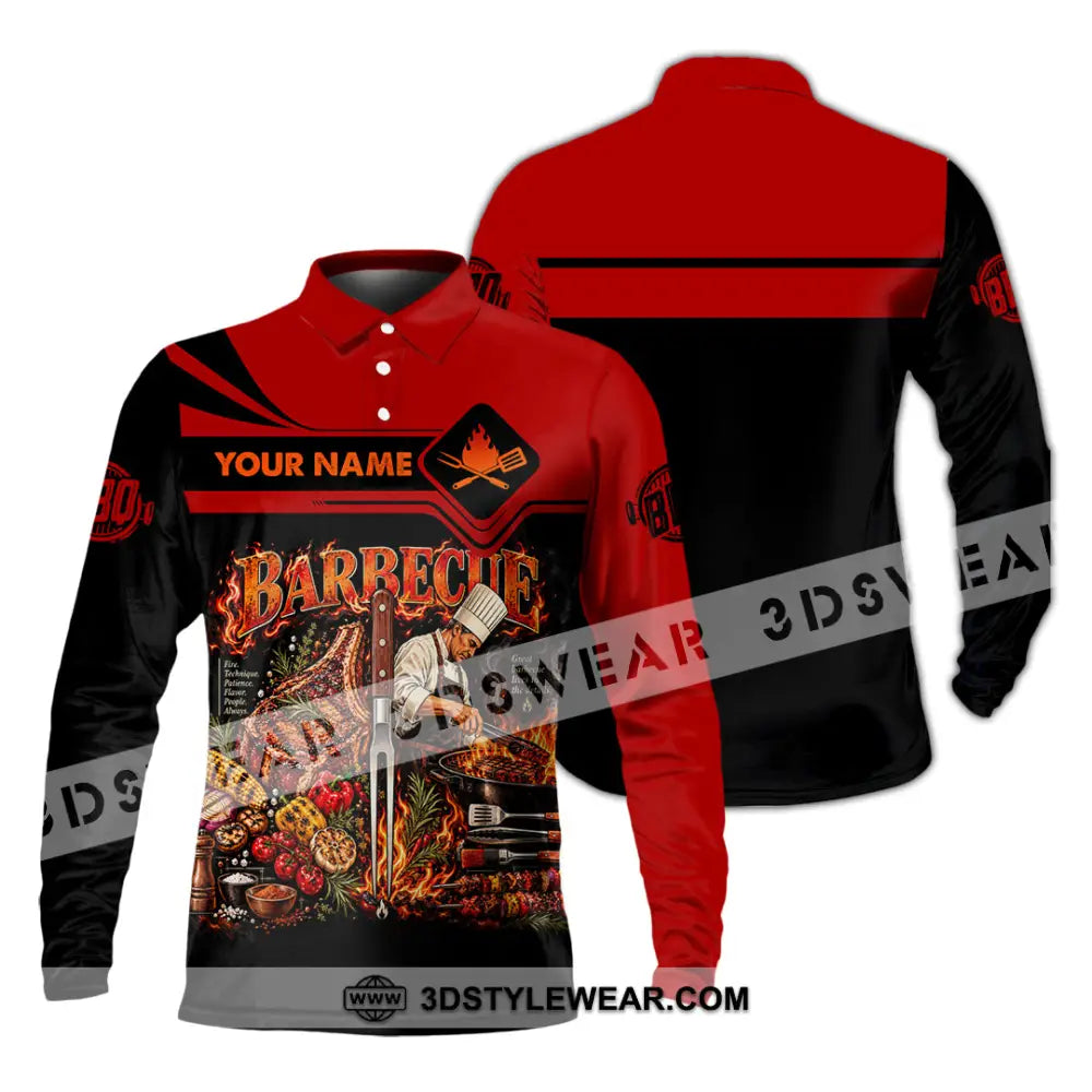 Unisex Shirt - Custom Barbecue Shirt - Long Sleeve Polo / S - T-shirt