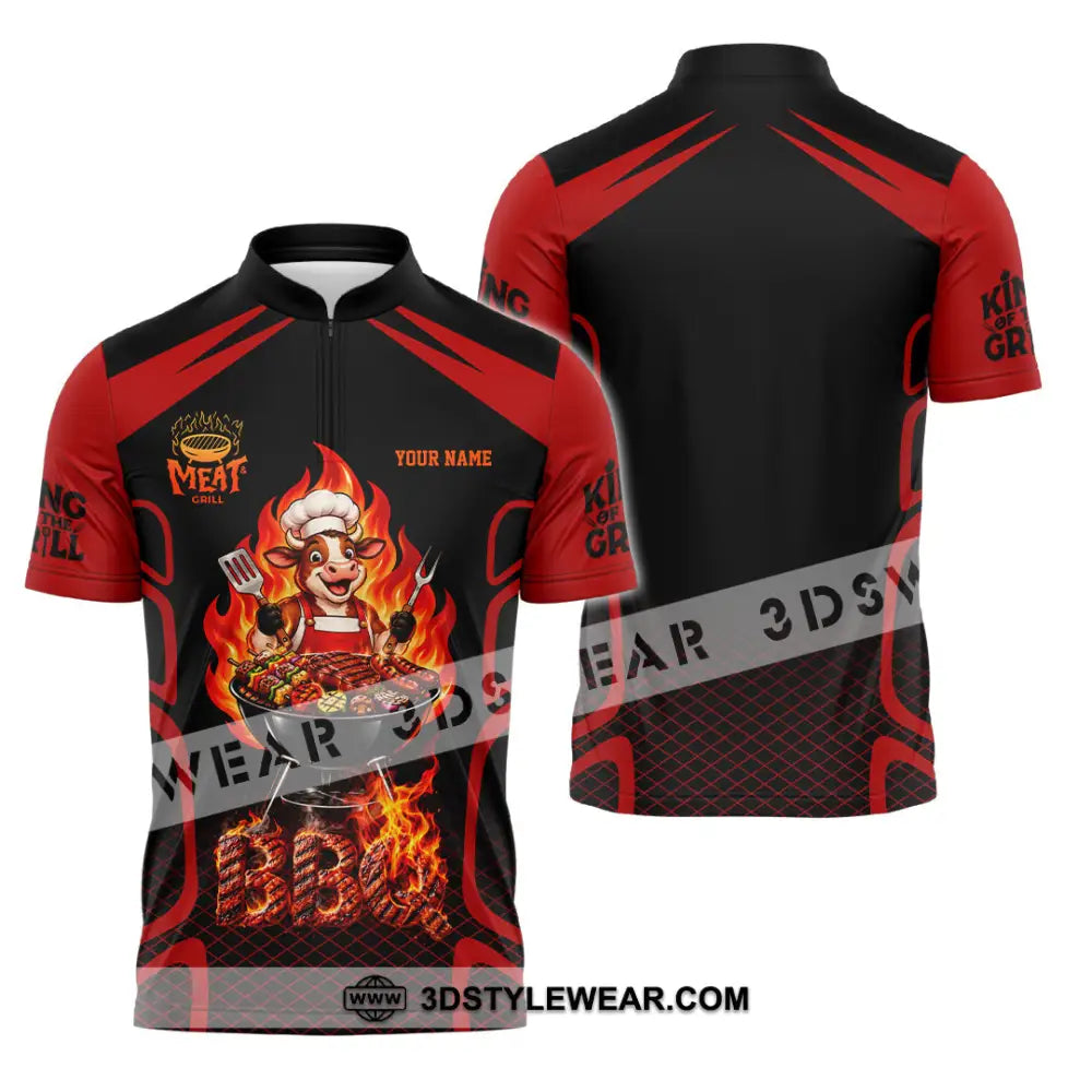 Unisex Shirt - Custom Barbecue Shirt - Zipper Polo Shirt / S - T-shirt