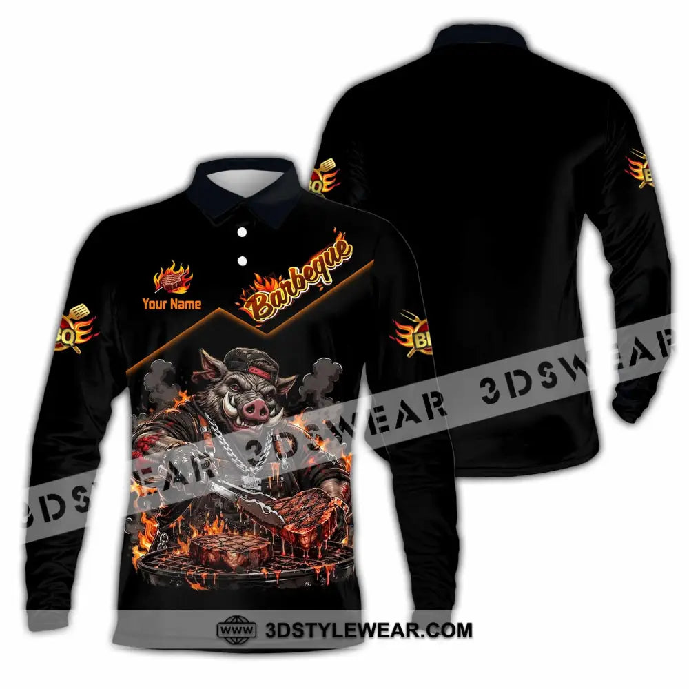 Unisex Shirt - Custom Barbeque Shirt - Long Sleeve Polo / S - T-shirt