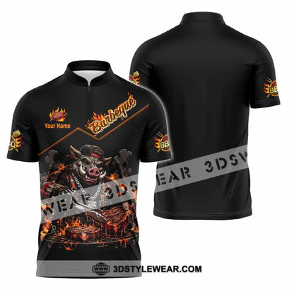 Unisex Shirt - Custom Barbeque Shirt - Zipper Polo Shirt / S - T-shirt