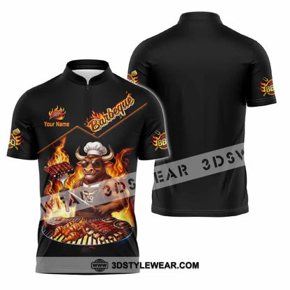 Unisex Shirt - Custom Barbeque Shirt - Zipper Polo Shirt / S - T-shirt