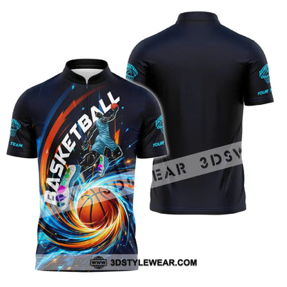 Unisex Shirt - Custom Basketball Shirt - Zipper Polo Shirt / S - T-shirt