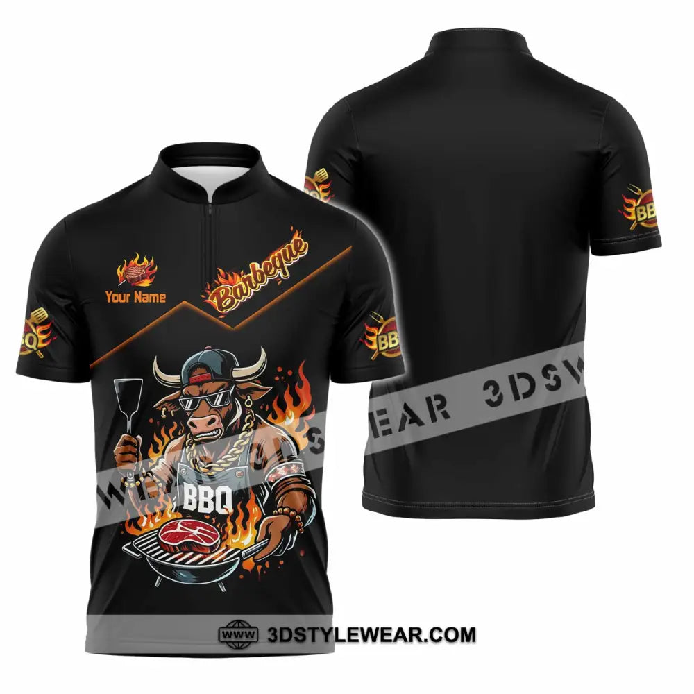 Unisex Shirt - Custom BBQ Shirt - Zipper Polo Shirt / S - T-shirt