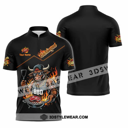 Unisex Shirt - Custom BBQ Shirt - Zipper Polo Shirt / S - T-shirt