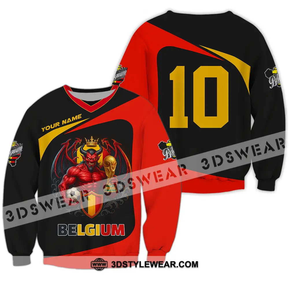 Unisex Shirt - Custom Belgium 3D Shirt Long Sleeve / S T-shirt