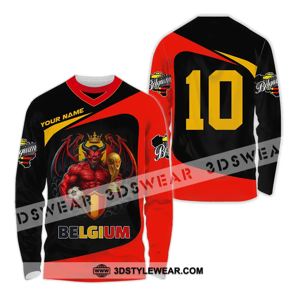 Unisex Shirt - Custom Belgium 3D Shirt Long Sleeve Shirt / S T-shirt