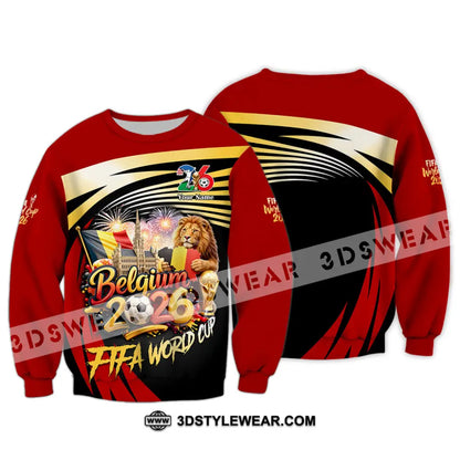 Unisex Shirt - Custom Belgium Fifa World Cup 2026 3D Shirt Long Sleeve / S T-shirt