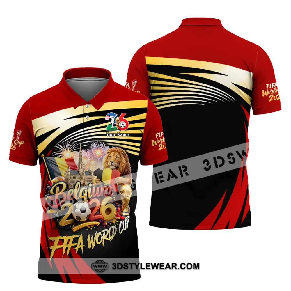 Unisex Shirt - Custom Belgium Fifa World Cup 2026 3D Shirt Polo Shirt / S T-shirt