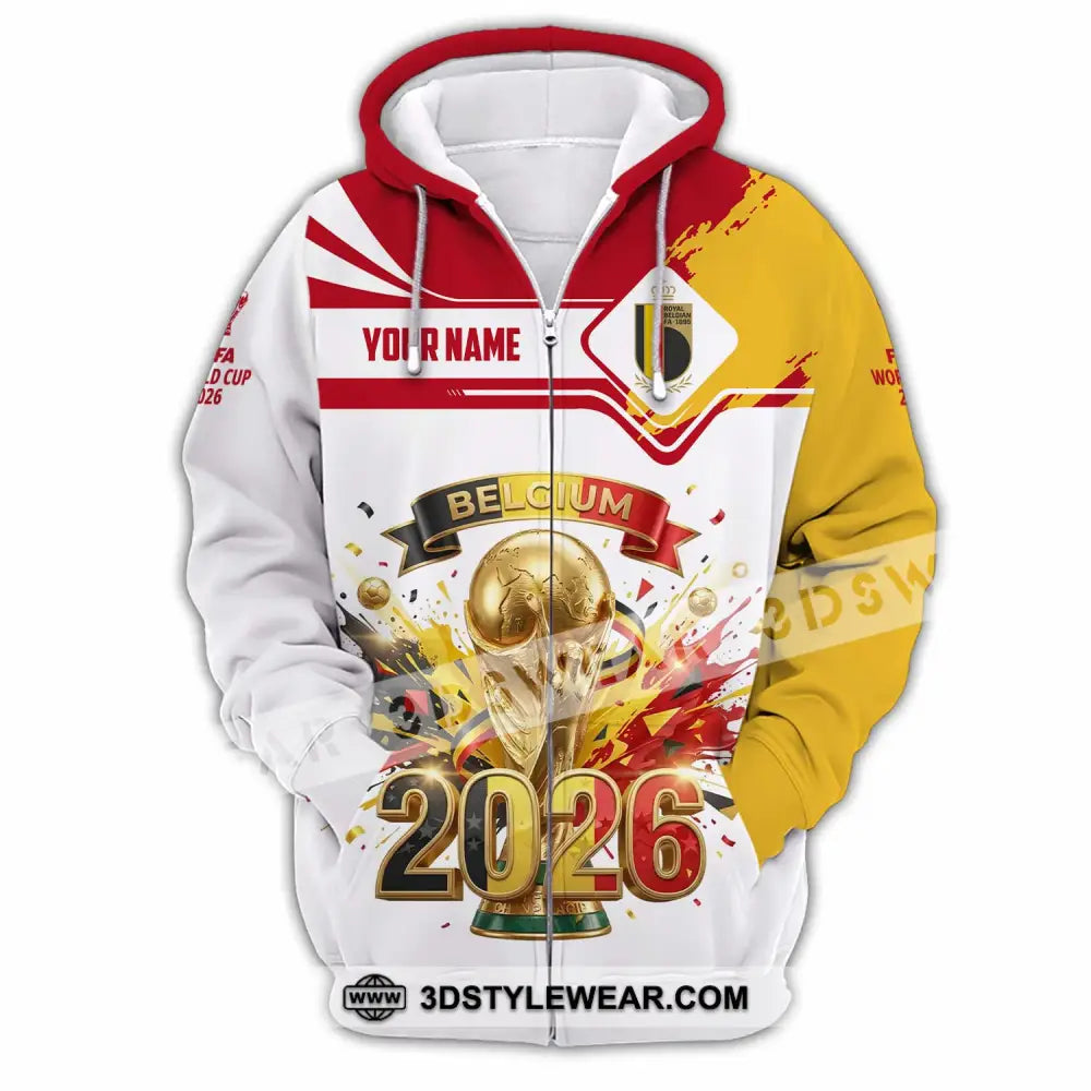Unisex Shirt - Custom Belgium World Cup 2026 3D Shirt - Zipper Hoodie / S - T-shirt