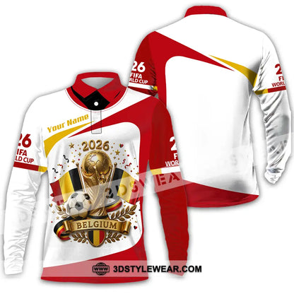 Unisex Shirt - Custom Belgium World Cup 2026 Shirt - Long Sleeve Polo / S - T-shirt