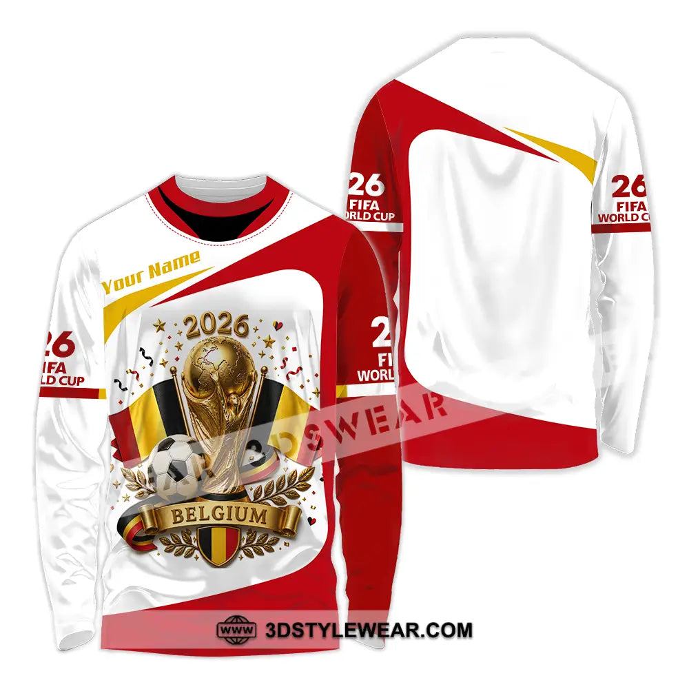 Unisex Shirt - Custom Belgium World Cup 2026 Shirt - Long Sleeve Shirt / S - T-shirt