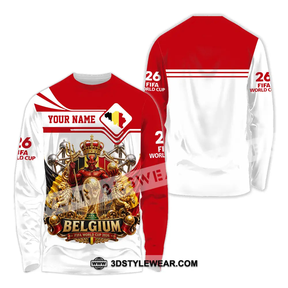 Unisex Shirt - Custom Belgium World Cup 2026 Shirt - Long Sleeve Shirt / S - T-shirt