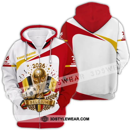 Unisex Shirt - Custom Belgium World Cup 2026 Shirt - Zipper Hoodie / S - T-shirt