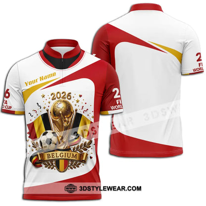 Unisex Shirt - Custom Belgium World Cup 2026 Shirt - Zipper Polo Shirt / S - T-shirt