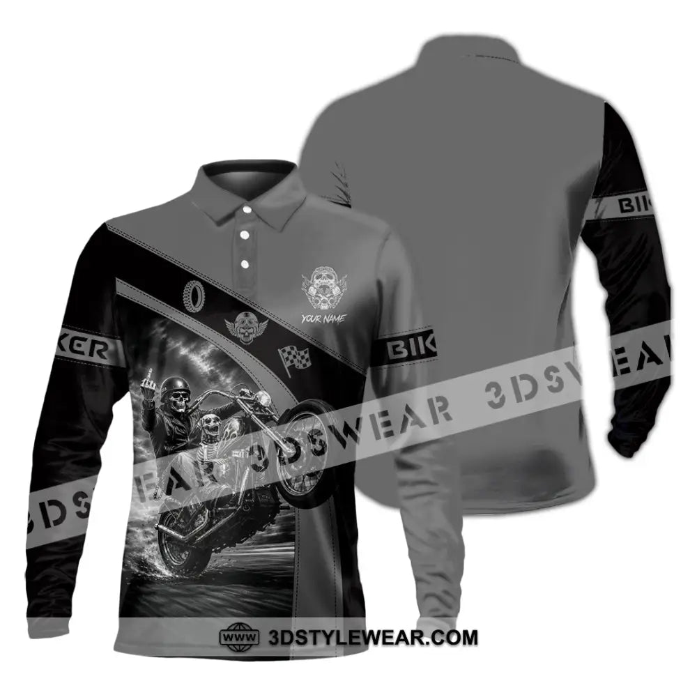 Unisex Shirt - Custom Biker Shirt - Long Sleeve Polo / S - T-shirt