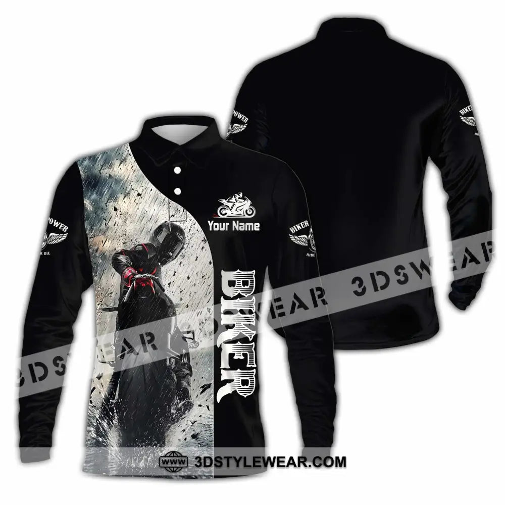 Unisex Shirt - Custom Biker Shirt - Long Sleeve Polo / S - T-shirt