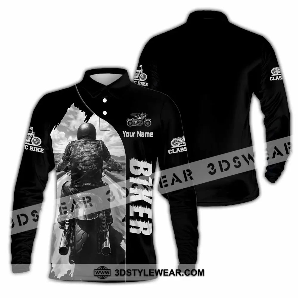 Unisex Shirt - Custom Biker Shirt - Long Sleeve Polo / S - T-shirt