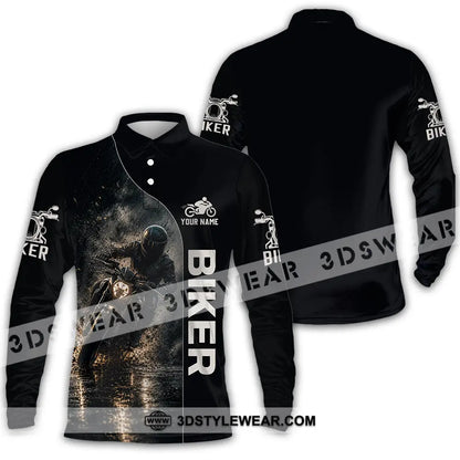 Unisex Shirt - Custom Biker Shirt - Long Sleeve Polo / S - T-shirt