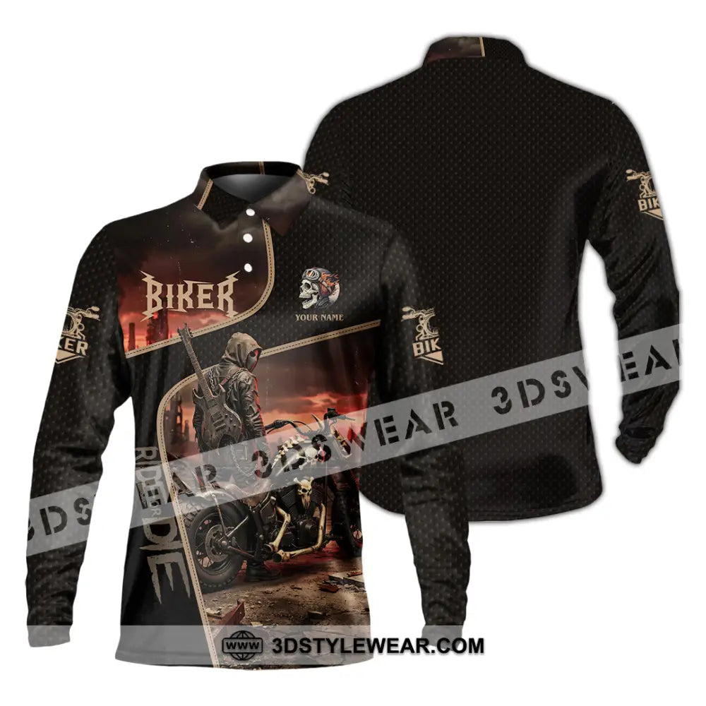 Unisex Shirt - Custom Biker Shirt - Long Sleeve Polo / S - T-shirt