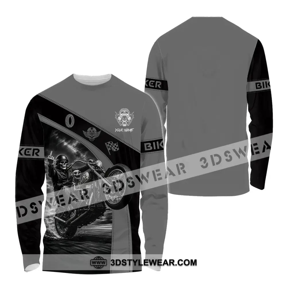 Unisex Shirt - Custom Biker Shirt - Long Sleeve Shirt / S - T-shirt