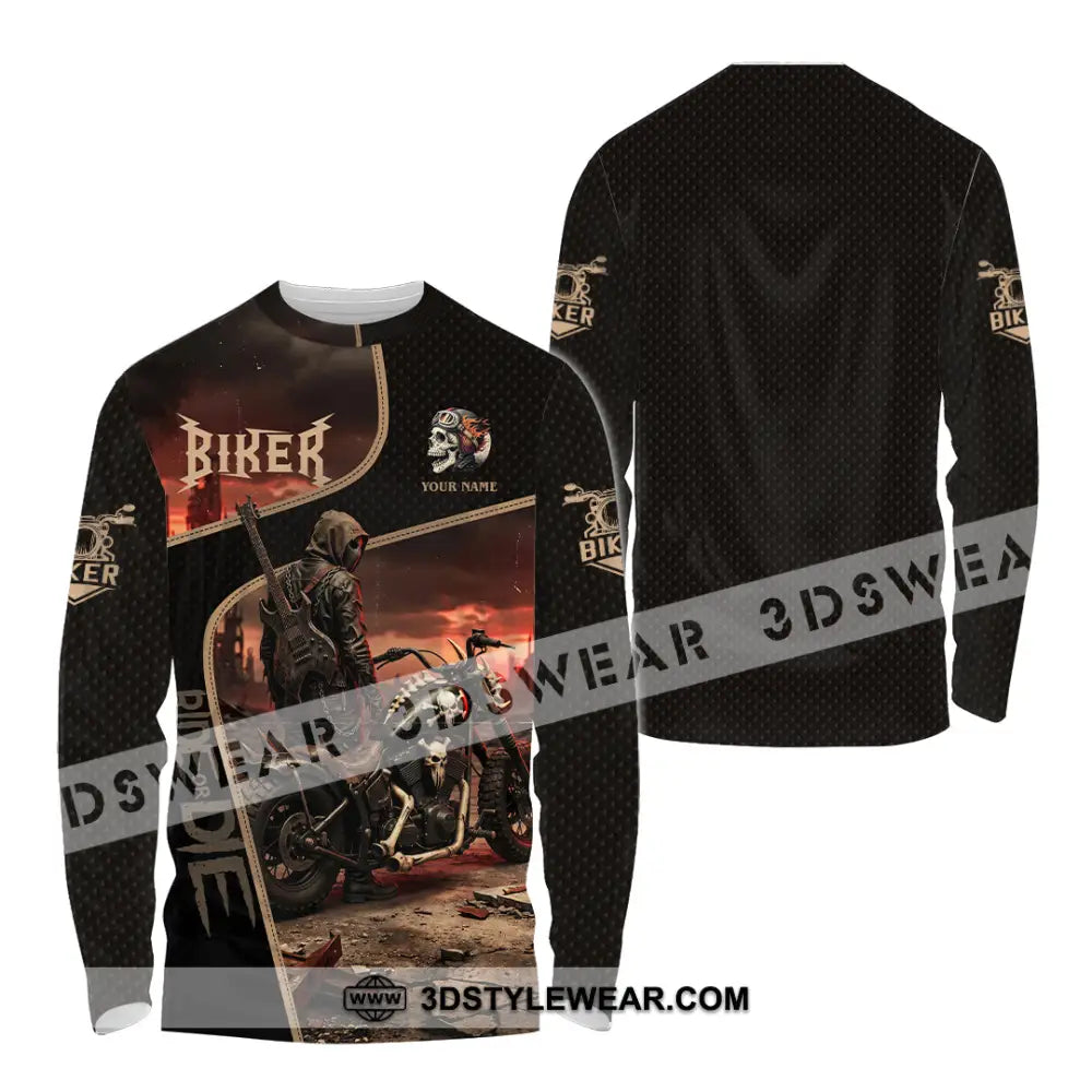 Unisex Shirt - Custom Biker Shirt - Long Sleeve Shirt / S - T-shirt