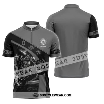 Unisex Shirt - Custom Biker Shirt - Zipper Polo Shirt / S - T-shirt