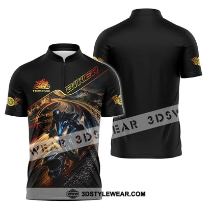 Unisex Shirt - Custom Biker Shirt - Zipper Polo Shirt / S - T-shirt