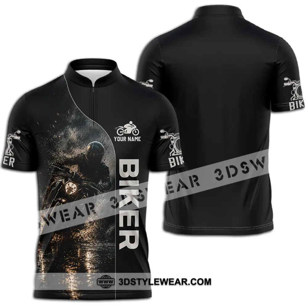 Unisex Shirt - Custom Biker Shirt - Zipper Polo Shirt / S - T-shirt