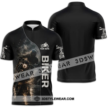 Unisex Shirt - Custom Biker Shirt - Zipper Polo Shirt / S - T-shirt