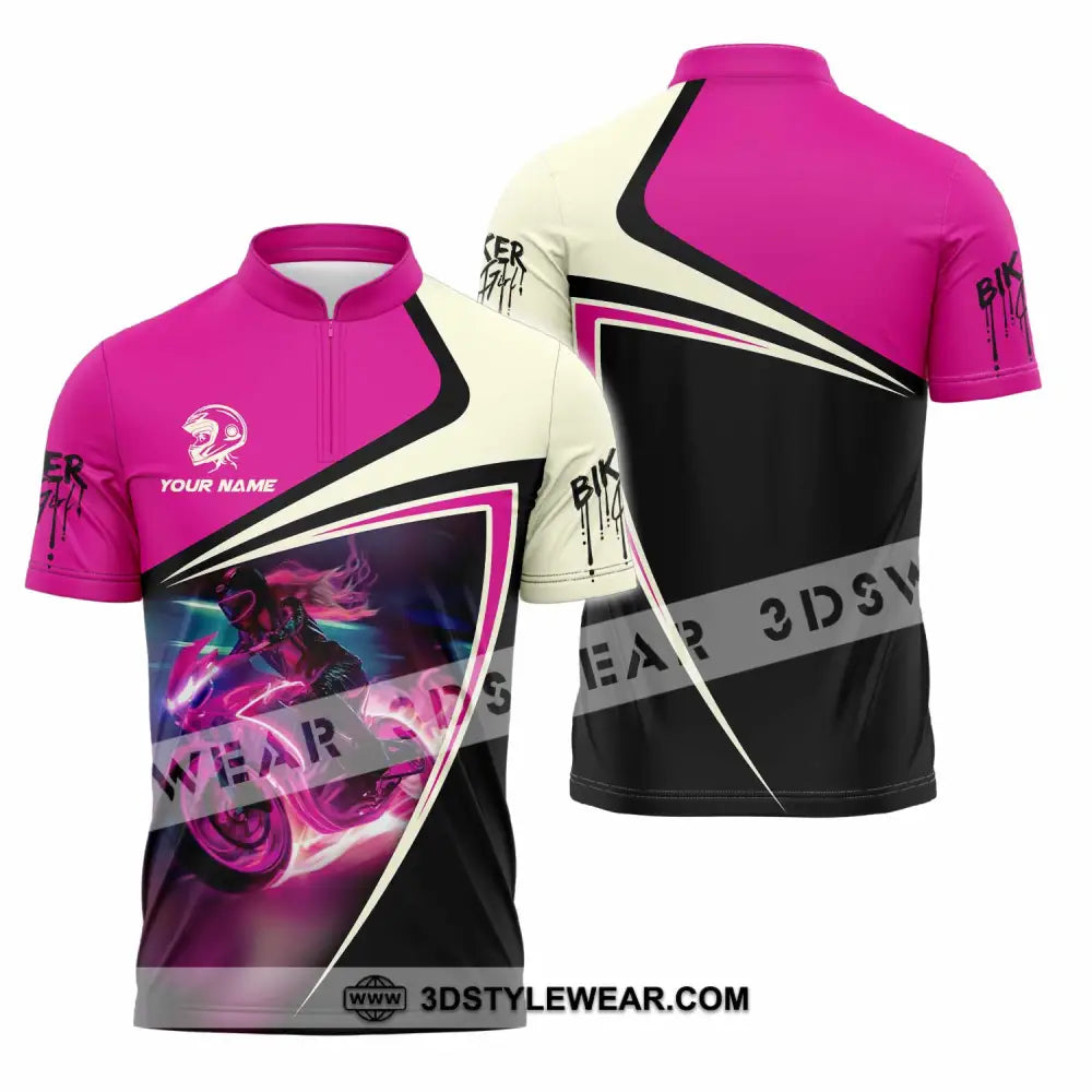 Unisex Shirt - Custom Biker Shirt - Zipper Polo Shirt / S - T-shirt