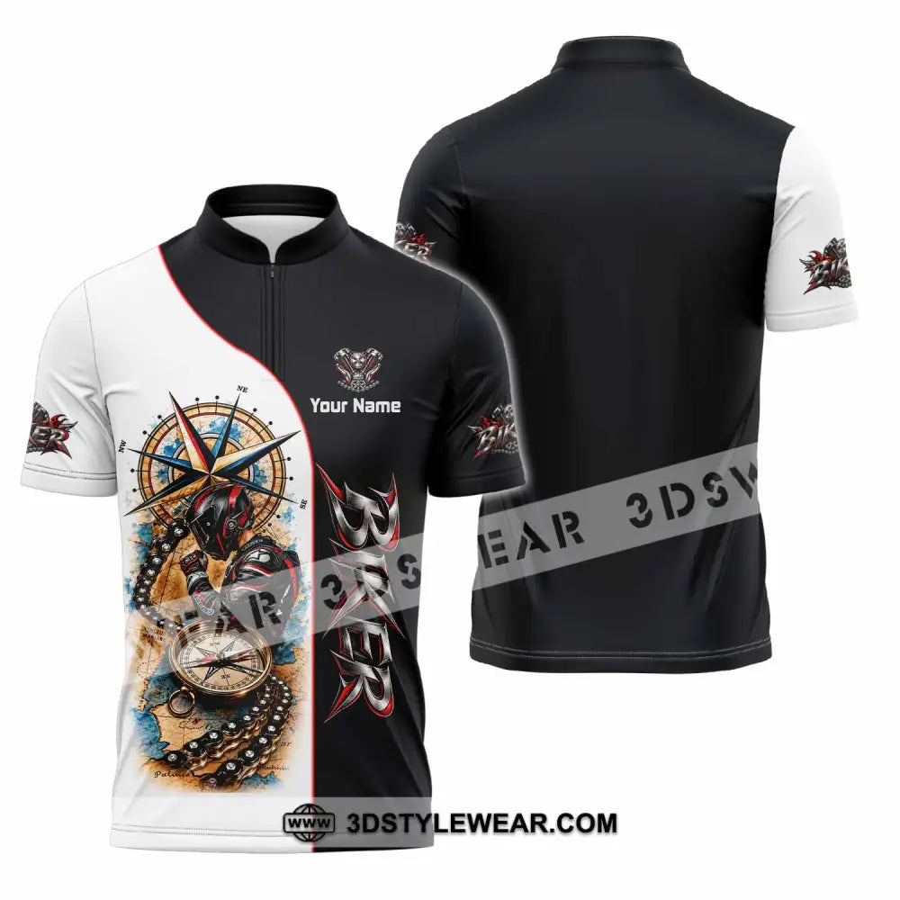 Unisex Shirt - Custom Biker Shirt - Zipper Polo Shirt / S - T-shirt