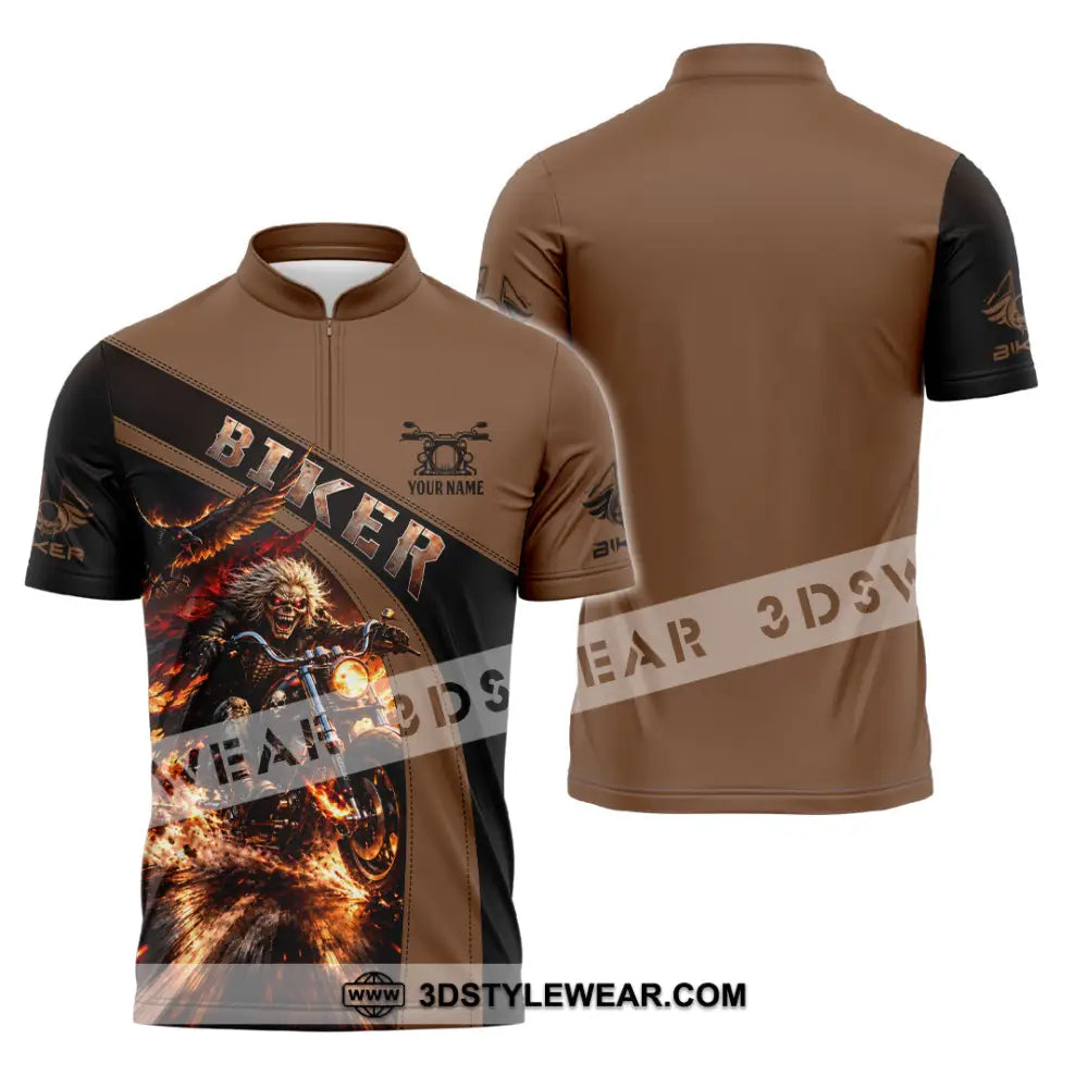 Unisex Shirt - Custom Biker Shirt - Zipper Polo Shirt / S - T-shirt