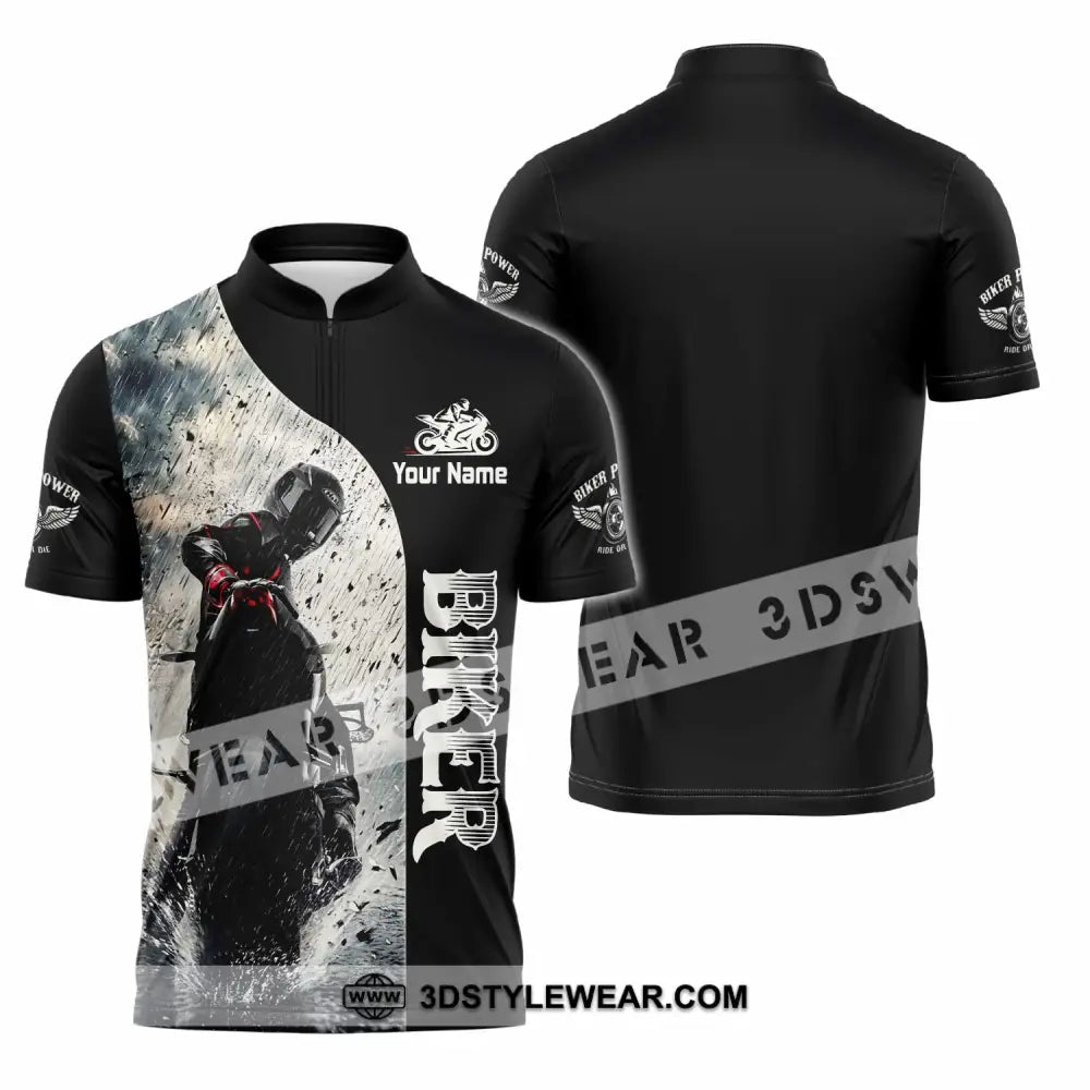Unisex Shirt - Custom Biker Shirt - Zipper Polo Shirt / S - T-shirt