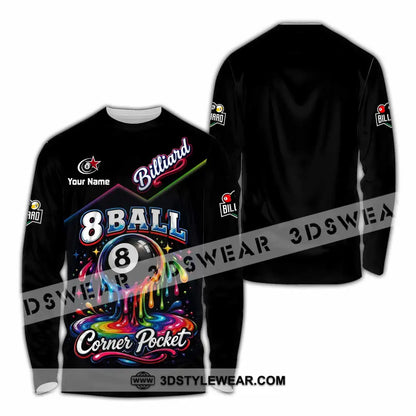 Unisex Shirt - Custom Billiard 8 Ball Shirt - Long Sleeve Shirt / S - T-shirt