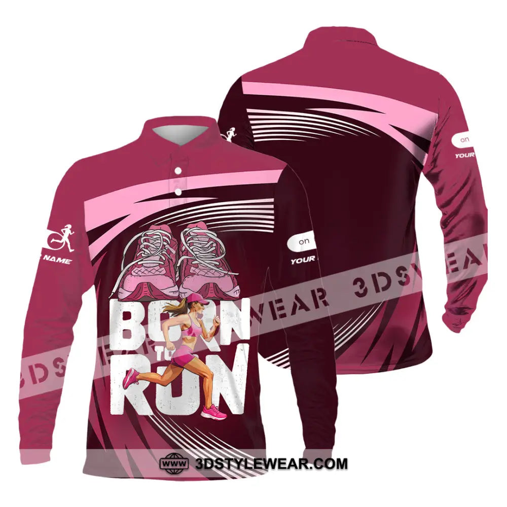 Unisex Shirt - Custom Born To Run 3D Shirt - Long Sleeve Polo / S - T-shirt
