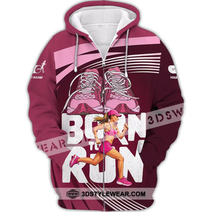 Unisex Shirt - Custom Born To Run 3D Shirt - Zipper Hoodie / S - T-shirt